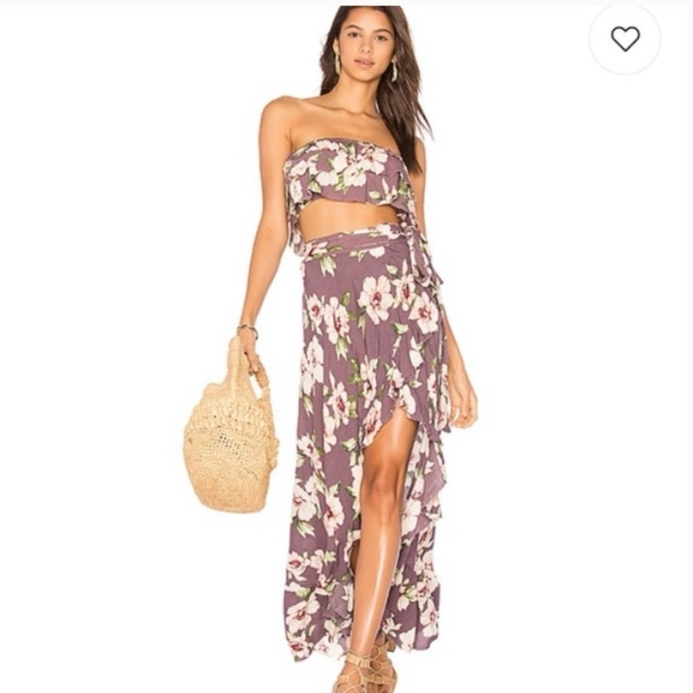 Blue Life Purple Floral Two-Piece Set Size XS